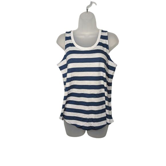 NEW Maurices Blue White Striped Tank Top Size Medium - Picture 1 of 5